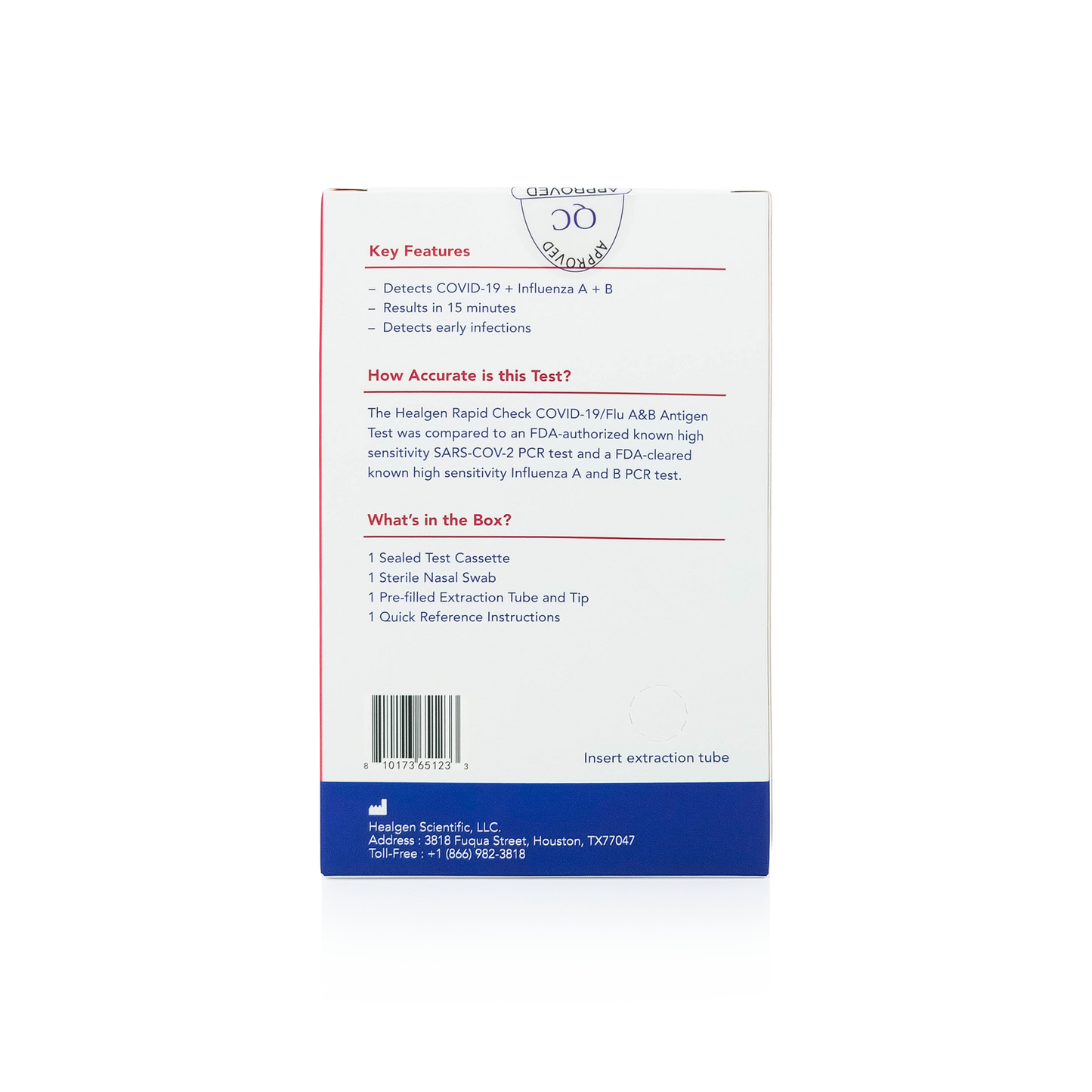 Healgen® Rapid Check® COVID-19/Flu A&B Antigen Test