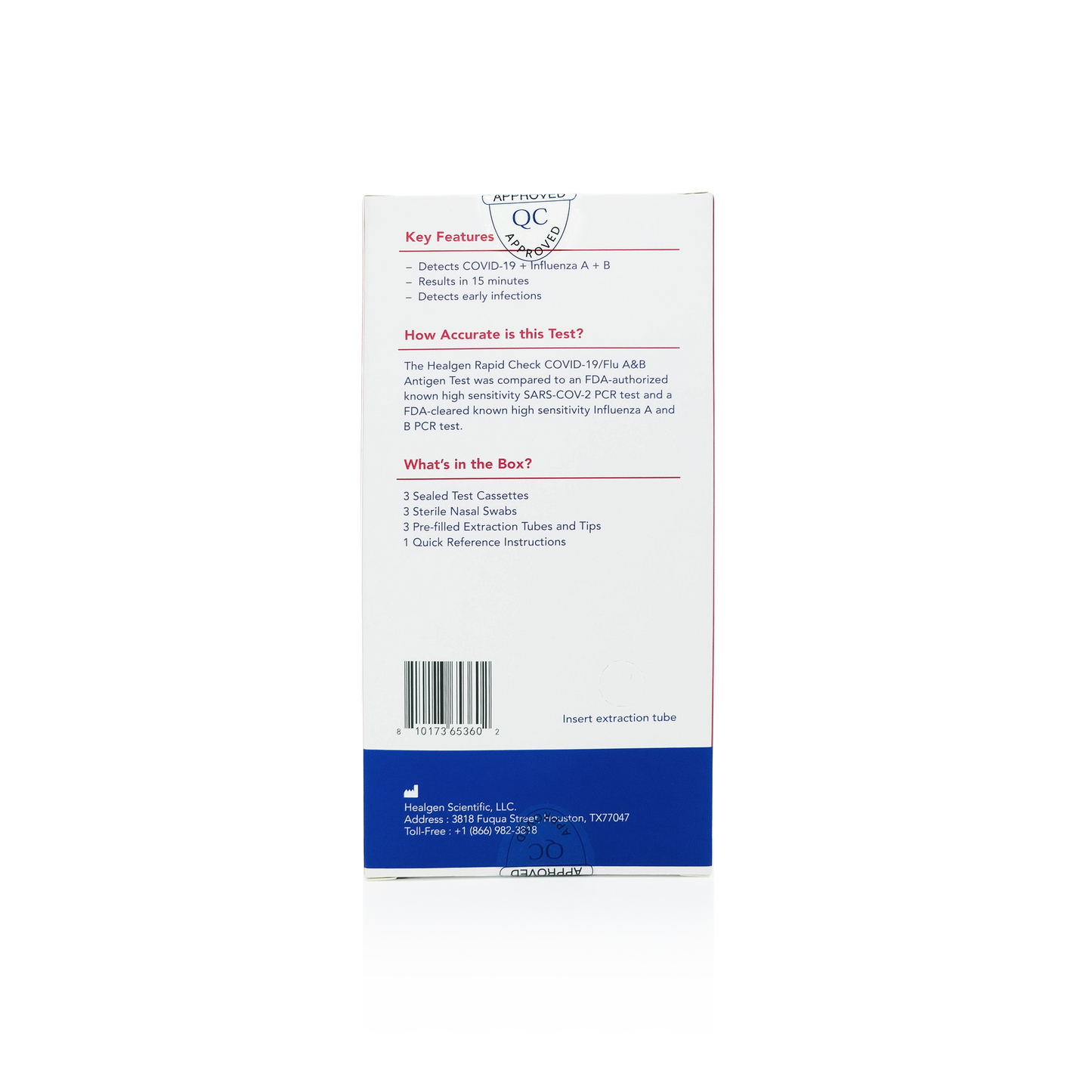Healgen® Rapid Check® COVID-19/Flu A&B Antigen Test