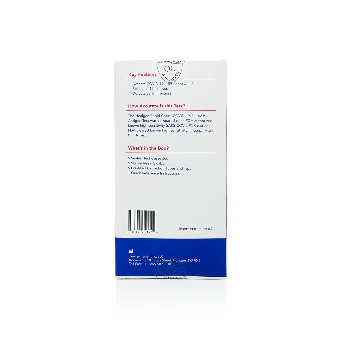 Healgen® Rapid Check® COVID-19/Flu A&B Antigen Test